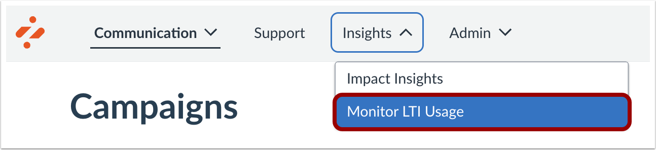 Monitor LTI Usage Link